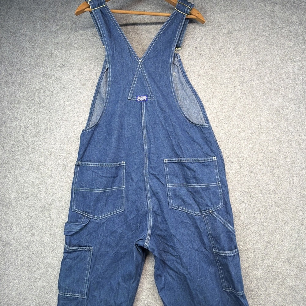 Big Smith Overalls Men 32x30 Blue Denim Bib Carpenter Farmer Utility Painter - Picture 7 of 7